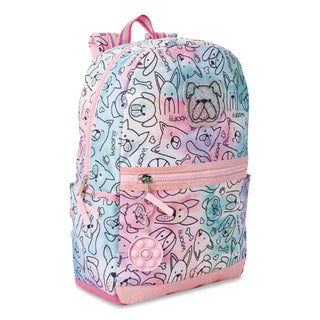 Accessory Innovations Adorable Dogs Life Backpack, 12" x 5" x 16", Tie-Dye Pink/Blue (AEIB22GC54187ST)