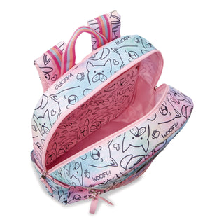 Accessory Innovations Adorable Dogs Life Backpack, 12" x 5" x 16", Tie-Dye Pink/Blue (AEIB22GC54187ST)