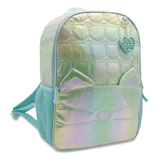 Accessory Innovations Iridescent Cat Backpack, 12" x 5" x 16", Iridescent Aqua (AEIB23GC55603ST)