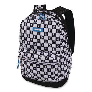 Fortnite Checkered Multiplier Backpack, Accommodates Laptops Up to 14.9", 12" x 7" x 18", Black/White (FOTFNTG1000009)