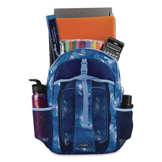 FUEL Bijoux Deluxe Backpack and Lunch Bag Bundle, Backpack: 13.5" x 7" x 18.5", Lunch Bag: 7.5" x 4.25" x 9", Light Blue Galaxy (FUE110592STGX5)