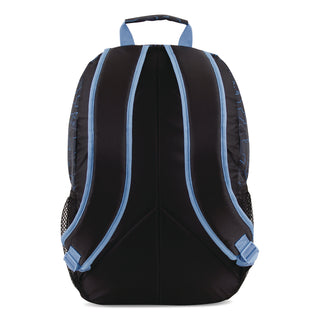FUEL Bijoux Deluxe Backpack and Lunch Bag Bundle, 15.5" Laptop Sleeve, 12" x 8" x 18.5" and 7.5" x 4.25" x 9", Black/Blue Camo (FUE110592STOC2)