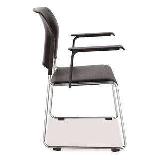 NPS® 8700 Series Cafetorium Chair With Armrests, Supports Up to 500 lb, 18" Seat Height, Black Seat/Back, Chrome Base, 8/Pack (NPS87101110A8)