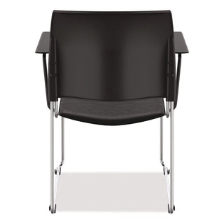 NPS® 8700 Series Cafetorium Chair With Armrests, Supports Up to 500 lb, 18" Seat Height, Black Seat/Back, Chrome Base, 8/Pack (NPS87101110A8)
