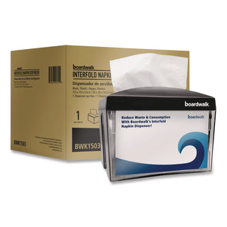 Boardwalk® Interfold Napkin Dispenser, 7.9 x 5.6 x 7.9, Black (BWK1503)