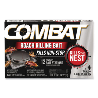 Combat® Roach Bait Insecticide, for Small and Large Roaches, 0.42 oz, 12 Bait Stations (DIA05701EA)