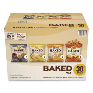 Frito-Lay Baked Variety Pack, Baked Cheetos/Baked Lays BBQ/Baked Lays Original/Baked Ruffles Cheddar Sour Cream, 30 Bags/BX, 2 Boxes/CT (LAY77325)