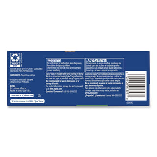 Ziploc® Resealable Sandwich Bags, 6.5" x 5.88", Clear, 105 Bags/Box, 12 Boxes/Carton (SJN383211)