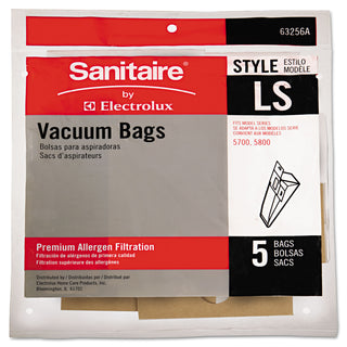 Sanitaire® Commercial Upright Vacuum Cleaner Replacement Bags, Style LS, 5/Pack, 10 PK/CT (EUR63256A10CT)