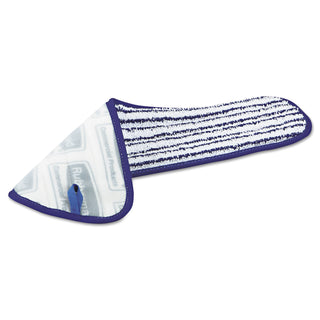 Rubbermaid® Commercial Microfiber Finish Pad, 18 x 5.5, Blue/White, 6/Box (RCPQ800WHI)