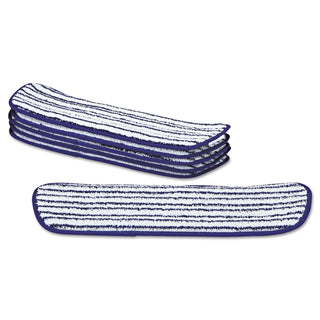 Rubbermaid® Commercial Microfiber Finish Pad, 18 x 5.5, Blue/White, 6/Box (RCPQ800WHI)