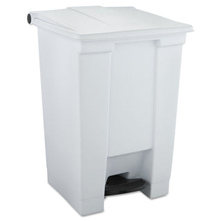 Rubbermaid® Commercial Indoor Utility Step-On Waste Container, 12 gal, Plastic, White (6144WH)