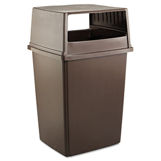 Rubbermaid® Commercial Glutton Receptacle, Hooded Top without Door, Rectangular, 23w x 26.63d x 13h, Brown (256VBN)