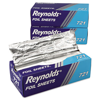 Reynolds® Interfolded Aluminum Foil Sheets, 12 x 10 3/4, Silver, 500/Box, 6 Boxes/Carton (721REYN)