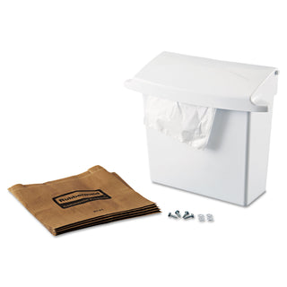 Rubbermaid® Commercial Sanitary Napkin Receptacle with Rigid Liner, Plastic, White (6140WH)