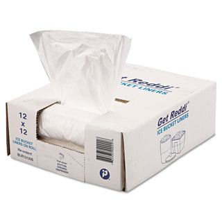 InteplastPitt Ice Bucket Liner Bags, 3 qt, 0.24 mil, 12" x 12", Clear, 1,000/Carton (IBSBLR121206)