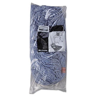 Rubbermaid® Commercial Cotton/Synthetic Cut-End Blend Mop Head, 24 oz, 1" Band, Blue, 12/Carton (RCPF518-12BLU)