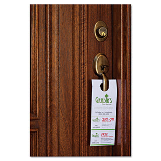Avery® Door Hanger with Tear-Away Cards, 97 Bright, 65lb, 4.25 x 11, White, 2 Hangers/Sheet, 40 Sheets/Pack (AVE16150)