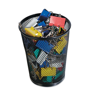 Universal® Jumbo Steel Mesh Pencil Cup, 4.38" Diameter x 5.38"h, Black (UNV20013)
