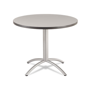 Iceberg CaféWorks Table, 36 dia x 30h, Gray/Silver (ICE65621)