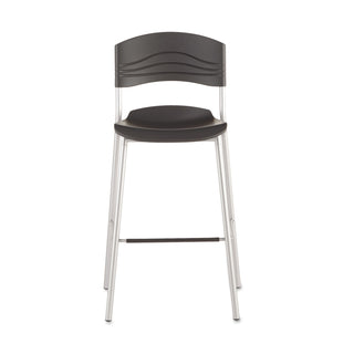 Iceberg CaféWorks Bistro Stool, Graphite Seat/Graphite Back, Silver Base (ICE64527)