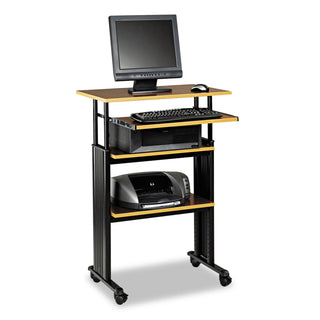 Safco® Adjustable Height Stand-Up Workstation, 29.5w x 22d x 49h, Cherry/Black (SAF1929CY)