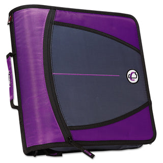 Case it™ Large Capacity Zipper Binder, 3 Rings, 3" Capacity, 11 x 8.5, Purple (CAED145PP)