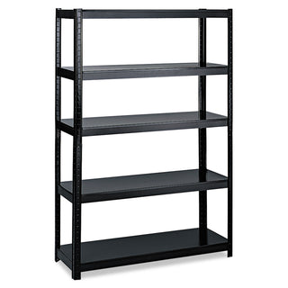 Safco® Boltless Steel Shelving, Five-Shelf, 48w x 24d x 72h, Black (SAF5244BL)