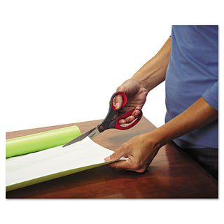 Scotch® Precision Scissors, 8" Long, 3.13" Cut Length, Gray/Red Straight Handle (MMM1448)