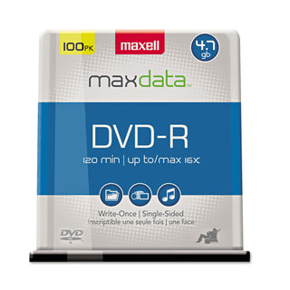 Maxell® DVD-R Discs, 4.7GB, 16x, Spindle, Gold, 100/Pack (MAX638014)