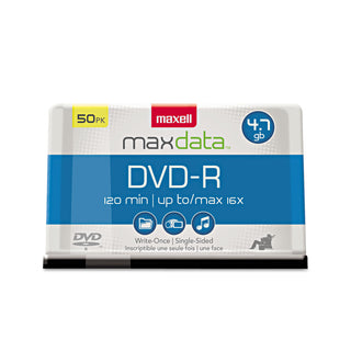 Maxell® DVD-R Discs, 4.7GB, 16x, Spindle, Gold, 50/Pack (MAX638011)