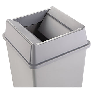 Rubbermaid® Commercial Untouchable Square Swing Top Lid, Plastic, 20.13w x 20.13d x 6.25h, Gray (2664GY)