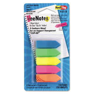 Redi-Tag® SeeNotes Transparent-Film Arrow Page Flags, Assorted Colors, 50/Pad, 5 Pads (RTG32118)