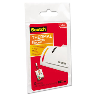 Scotch® Laminating Pouches, 5 mil, 2.25" x 4.25", Gloss Clear, 10/Pack (MMMTP585210)