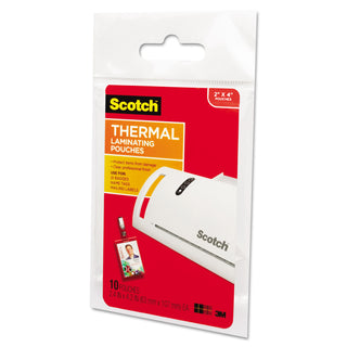 Scotch® Laminating Pouches, 5 mil, 2.25" x 4.25", Gloss Clear, 10/Pack (MMMTP585210)