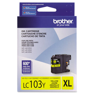 Brother LC103Y Innobella High-Yield Ink, 600 Page-Yield, Yellow (BRTLC103Y)