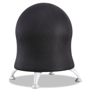 Safco® Zenergy Ball Chair, Black Seat/Black Back, Silver Base (SAF4750BL)