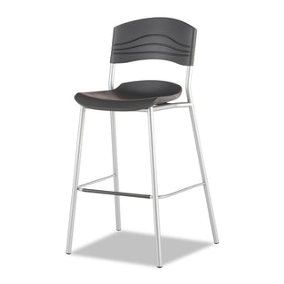 Iceberg CaféWorks Bistro Stool, Graphite Seat/Graphite Back, Silver Base (ICE64527)