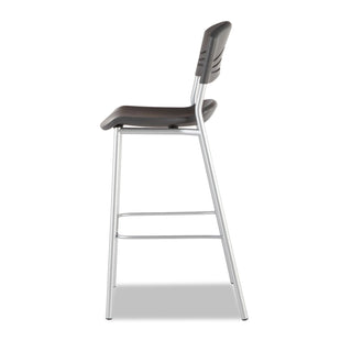 Iceberg CaféWorks Bistro Stool, Graphite Seat/Graphite Back, Silver Base (ICE64527)