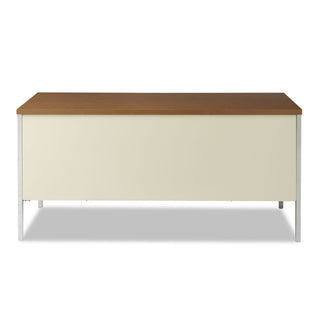 Alera® Double Pedestal Steel Desk, Metal Desk, 60w x 30d x 29.5h, Cherry/Putty (ALESD6030PC)