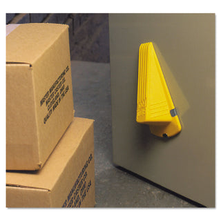 Master Caster® Giant Foot Magnetic Doorstop, No-Slip Rubber Wedge, 3.5w x 6.75d x 2h, Yellow (MAS00967)