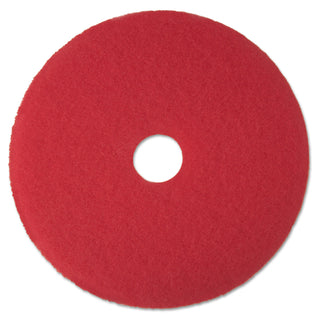 3M™ Low-Speed Buffer Floor Pads 5100, 14" Diameter, Red, 5/Carton (MMM08389)