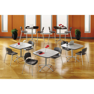 Iceberg CaféWorks Bistro Stool, Graphite Seat/Graphite Back, Silver Base (ICE64527)