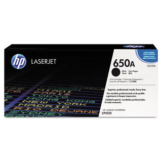 HP 650A, (CE270A) Black Original LaserJet Toner Cartridge (HEWCE270A)