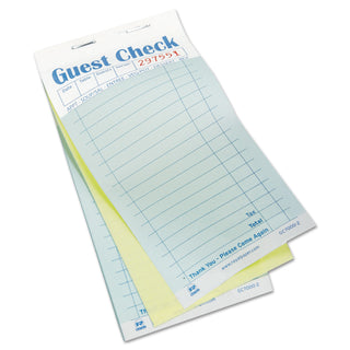 AmerCareRoyal® Guest Check Book, Carbonless Duplicate, 3 2/5 x 6 7/10, 50/Book, 50 Books/Carton (RPPGC70002)
