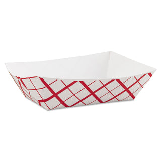 SCT® Paper Food Baskets, 3 lb Capacity, 7.2 x 4.95 x 1.94, Red/White, Paper, 500/Carton (0425SOC)