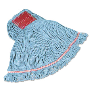 Rubbermaid® Commercial Swinger Loop Wet Mop Heads, Cotton/Synthetic, Blue, Large (C15306BL)