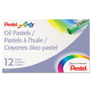 Pentel® Oil Pastel Set With Carrying Case,12-Color Set, Assorted, 12/Set (PENPHN12)