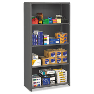 Tennsco Closed Commercial Steel Shelving, Five-Shelf, 36w x 24d x 75h, Medium Gray (TNNESPC2436MGY)