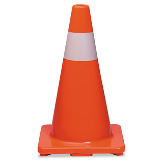Tatco Traffic Cone, 18h x 10w x 10d, Orange/Silver (TCO25500)